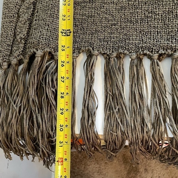 Harve Benard Green Fringe Sleeveless Loose Knit Fringe Sweater Cover Up Size XL - Picture 13 of 14